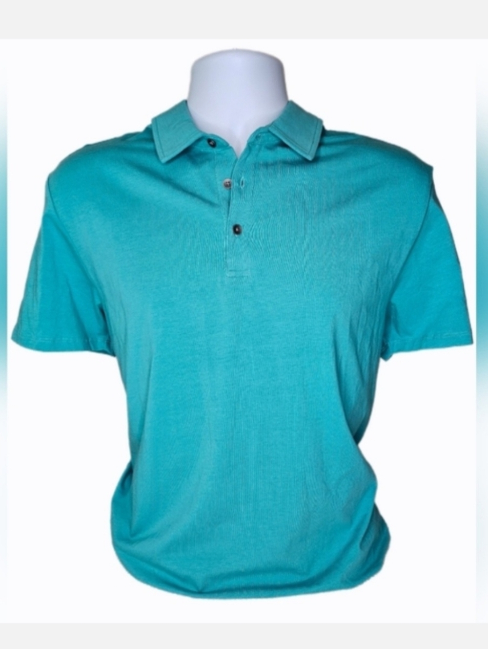 NWT Kenneth Cole Men's Short Sleeve Polo #KQ9V24DPAFC Deep Aqua Size M